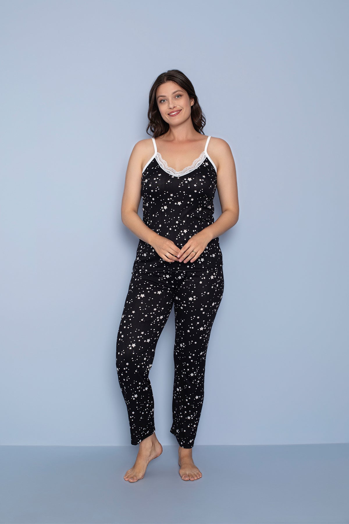 Dantel Detaylı Pegasus Askılı Kadın Pijama Takımı